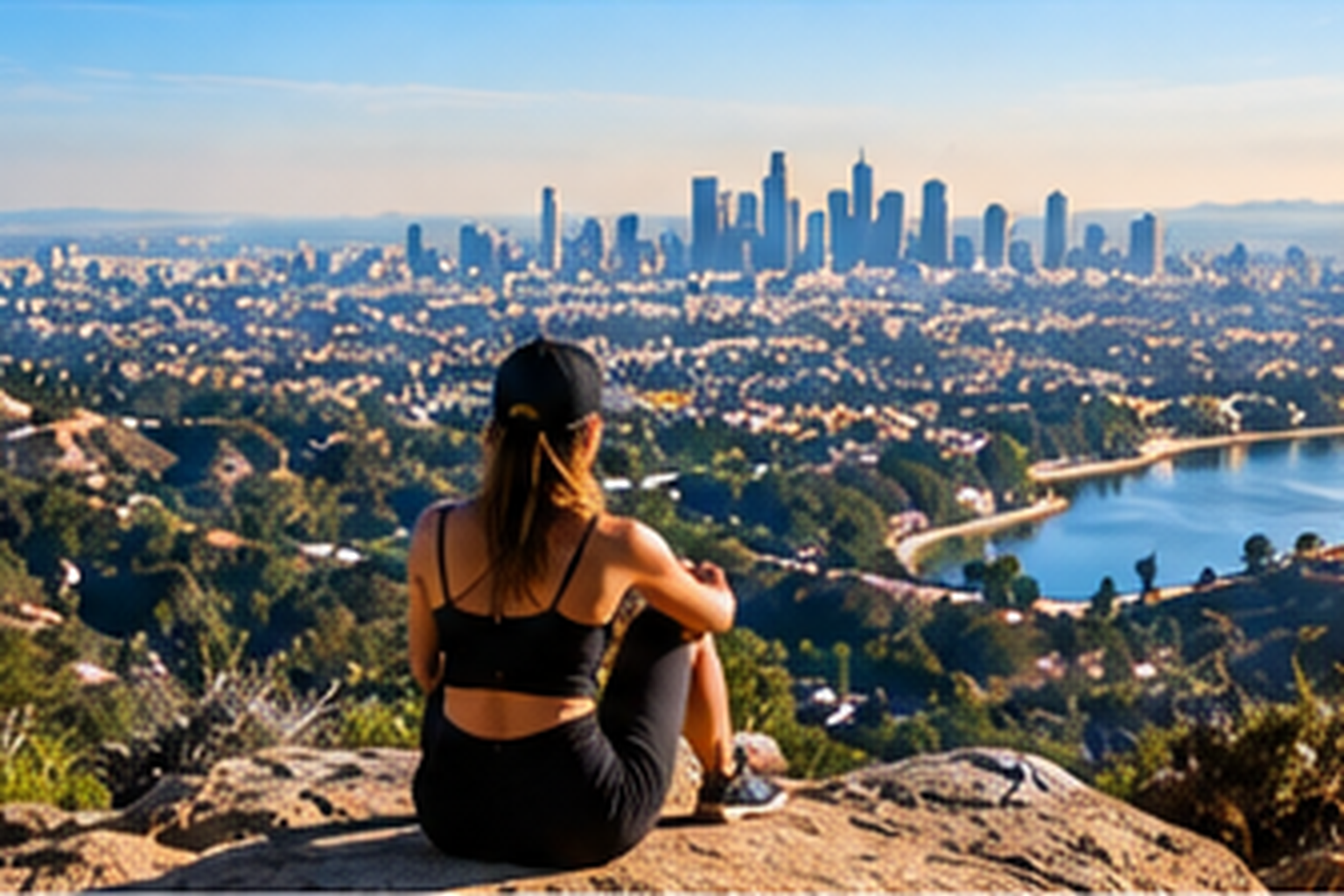 Griffith Observatory overlooking Los Angeles near sunset